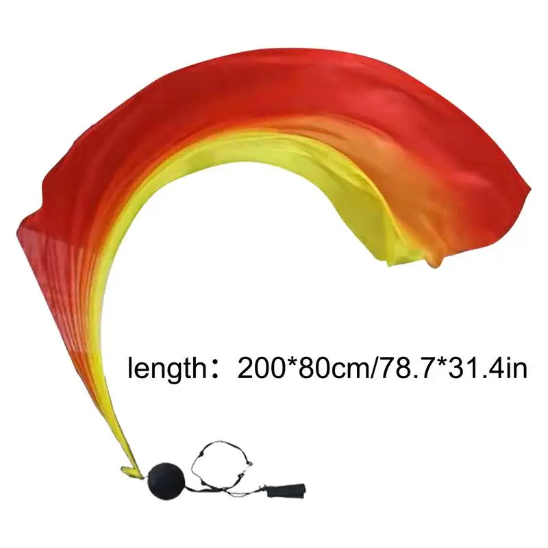 1pcs Belly Dance Veils Chiffon Handmade Gradual Color Veils Costume Accessory Colorful Worship Flags For Stage Performances