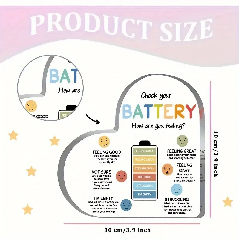 Inspirational Heart-Shaped Acrylic Sign For Mental Health 3