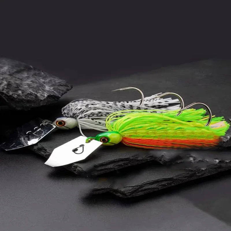 

YUSUPKOO 2pcs Spinner Bait Fishing Lures Bass Fishing Buzzbait Multicolor Metal Jig Fishing Lure Swimbaits Freshwater Saltwater