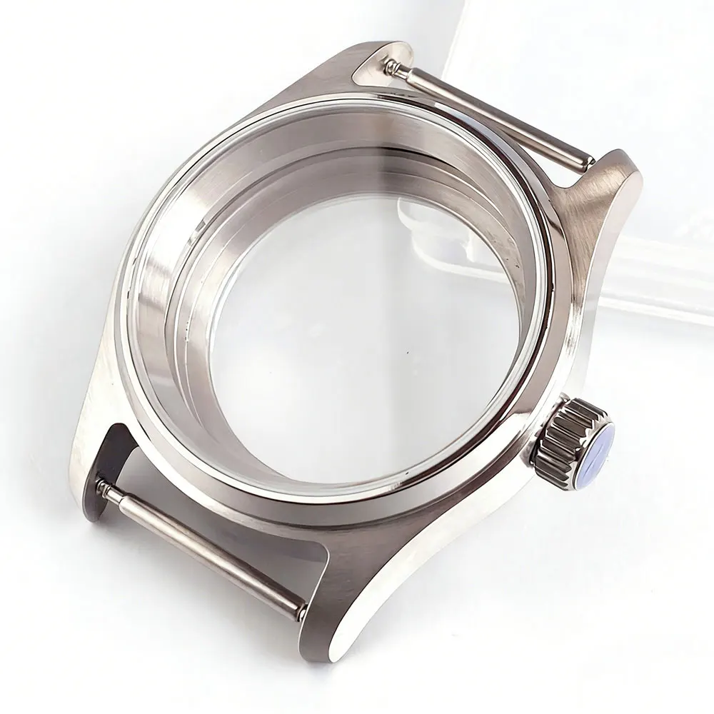 Vintage Titanium & Steel Pilot Watch Case with Sapphire Glass - Waterproof Edition