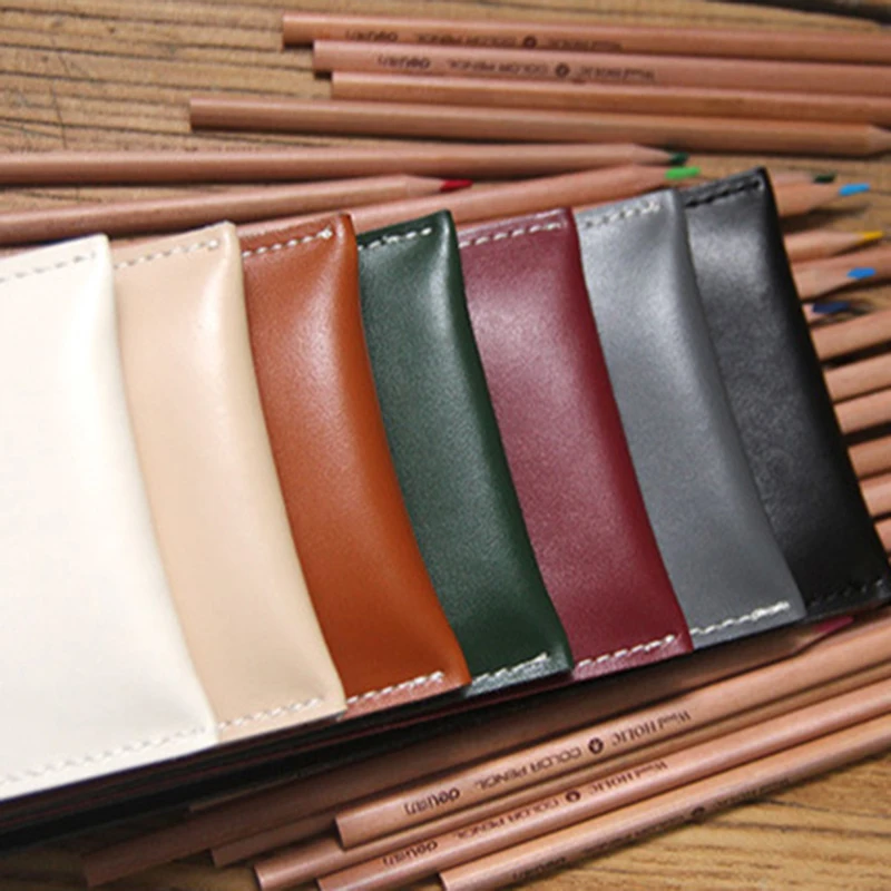 Pen Bag Sewing Pattern DIY Kraft Paper Leather Storage Bag Sewing Template Craft 1Set 10x19.5cm