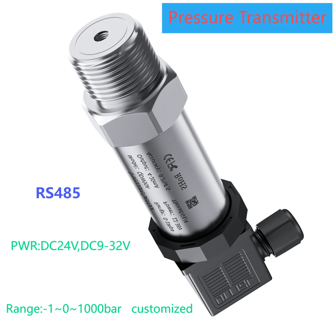 RS485 pressure sensor transmitter for water oil fuel gas air pressure transducer hydraulic 25bar 30bar 40bar 80bar sensor G1/2