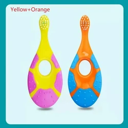 Kids Toothbrush Set - Soft Bristles, BPA - Free, Gentle Dental Care (Yellow Orange)