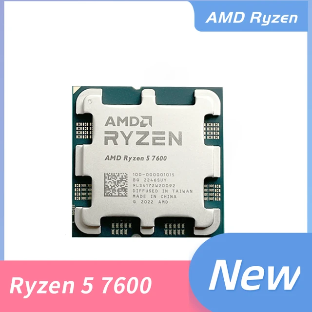 NEW AMD Ryzen 5 7600 R5 7600 3.8GHz 6-Core 12-Thread CPU Processor 5NM  L3=32M 100-000001015 Socket AM5 Without Cooler