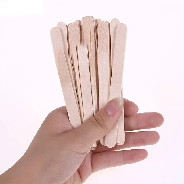 50pcs Multi Size Colorful Wooden Popsicle Sticks Natural Wood Ice Cream  Stick Kids DIY Hand Craft Art Lolly Cake Tools Bookmarks