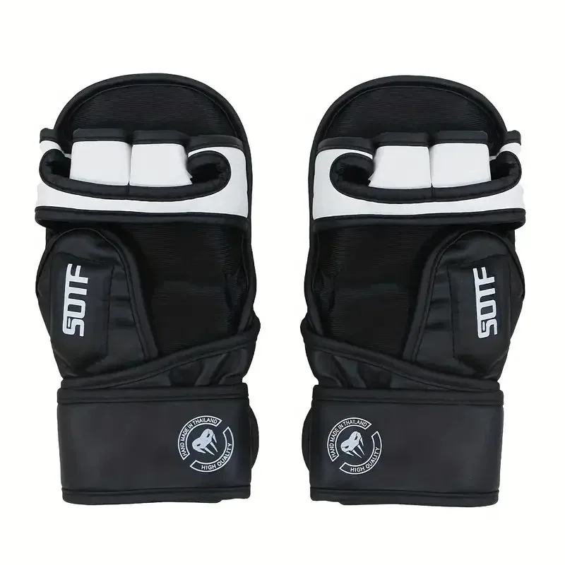 Professional MMA Half-Finger Boxing Gloves Thickened PU Muay Thai MMA Sanda Training Gloves Boxing Training Accessories, boxing gloves