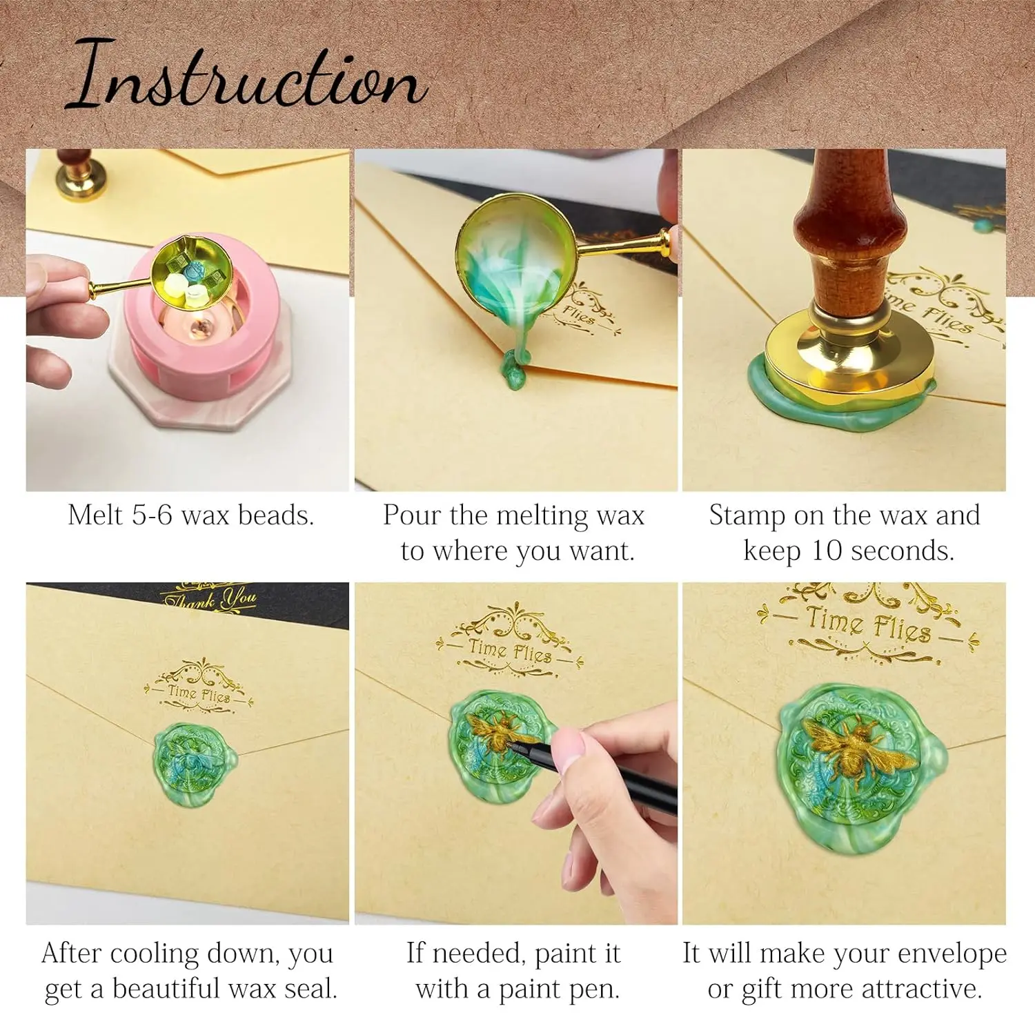 3D Bee Wax Seal Set 5