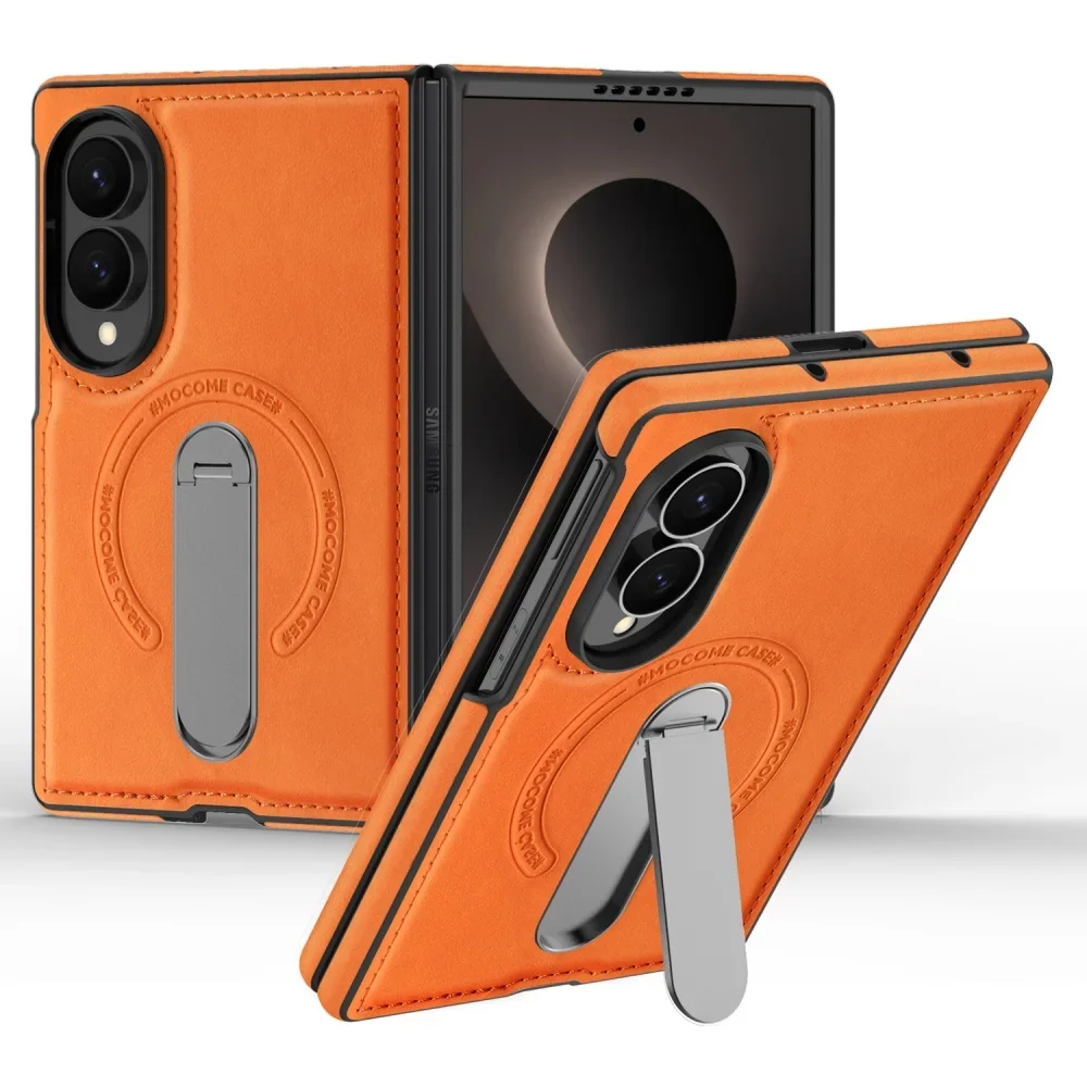 Magnetic Leather 360° Rotating Stand Phone Case with Foldable Bracket Design