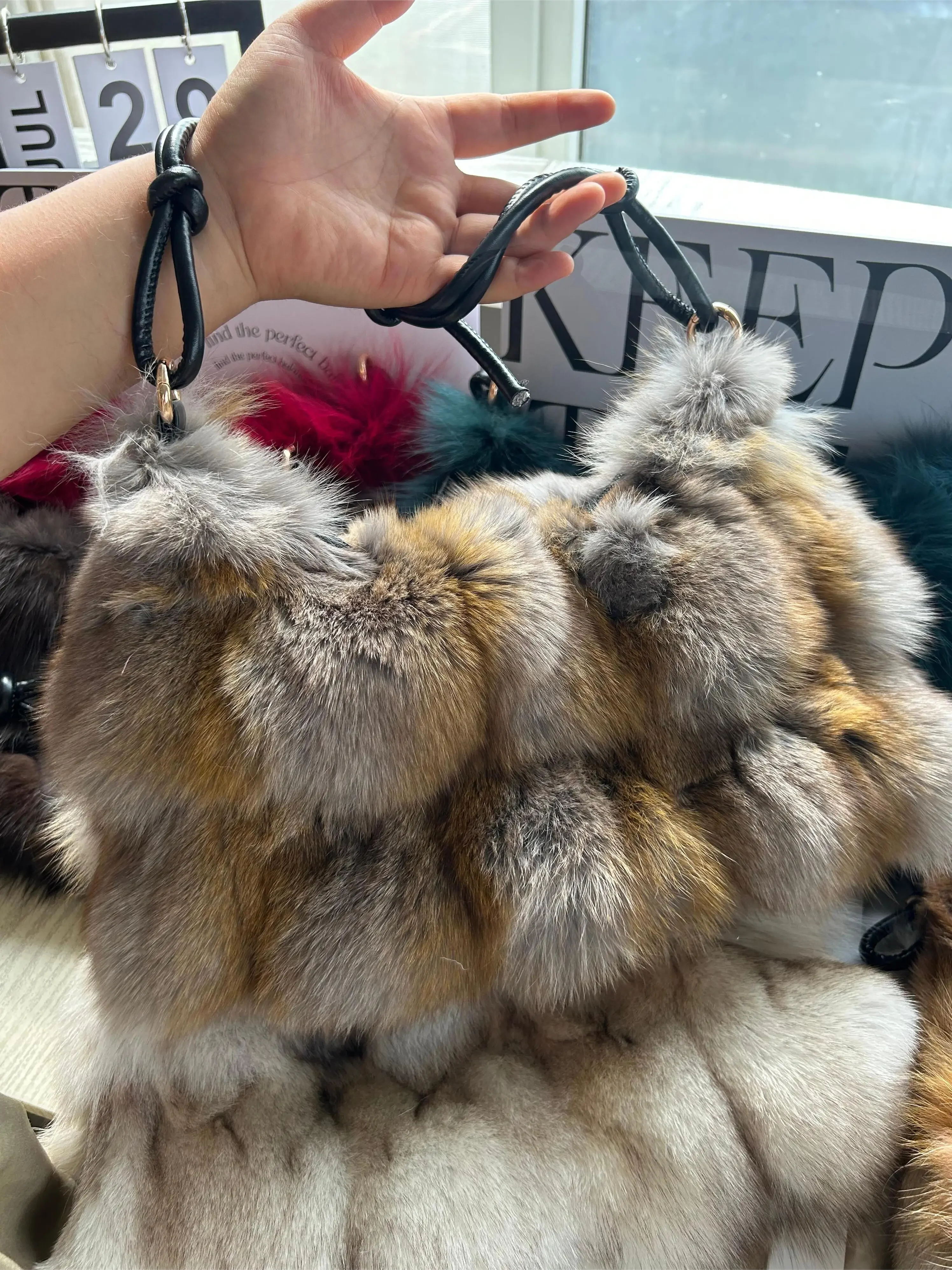 Winter Fox Fur Bag Women's Bag Fashion Handbag Ladies Bags Purses