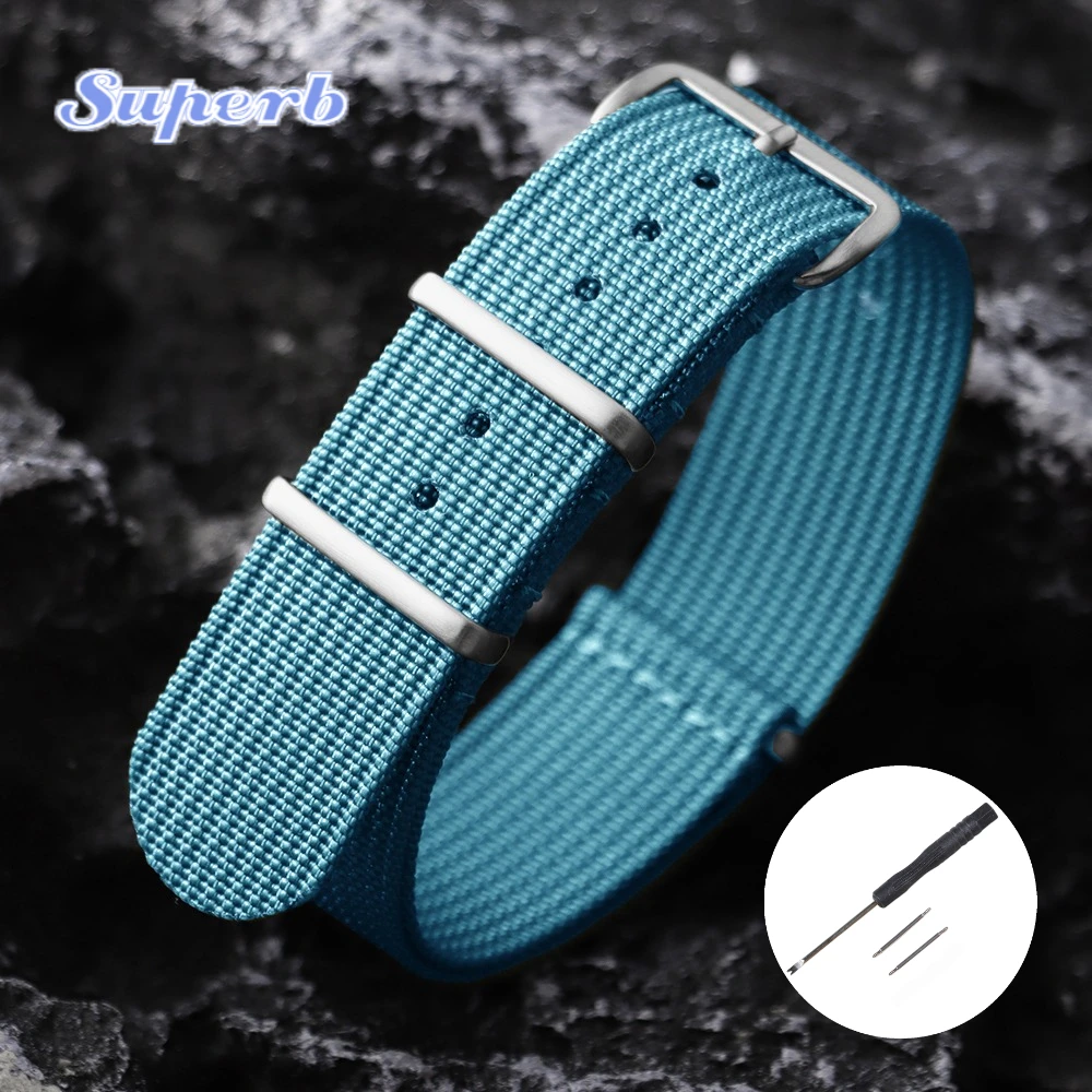 Army Green Ribbed Nylon Military Watch Strap - Versatile Watchband Accessory