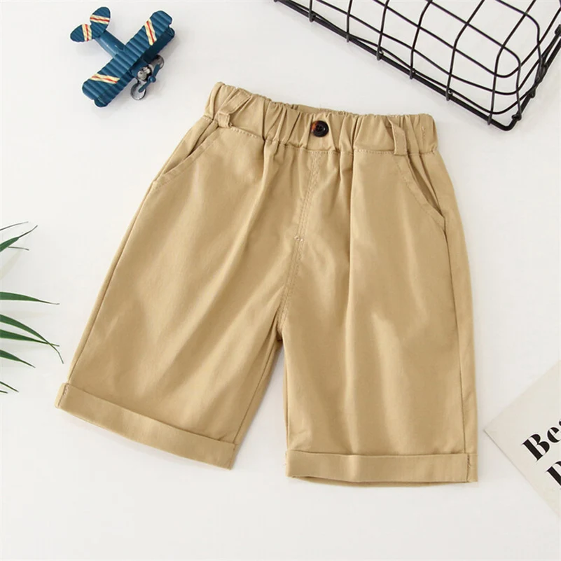 Spring and Autumn Boys Fashionable Casual Breathable Multi color/One Button Shorts for 2-9 Years Old