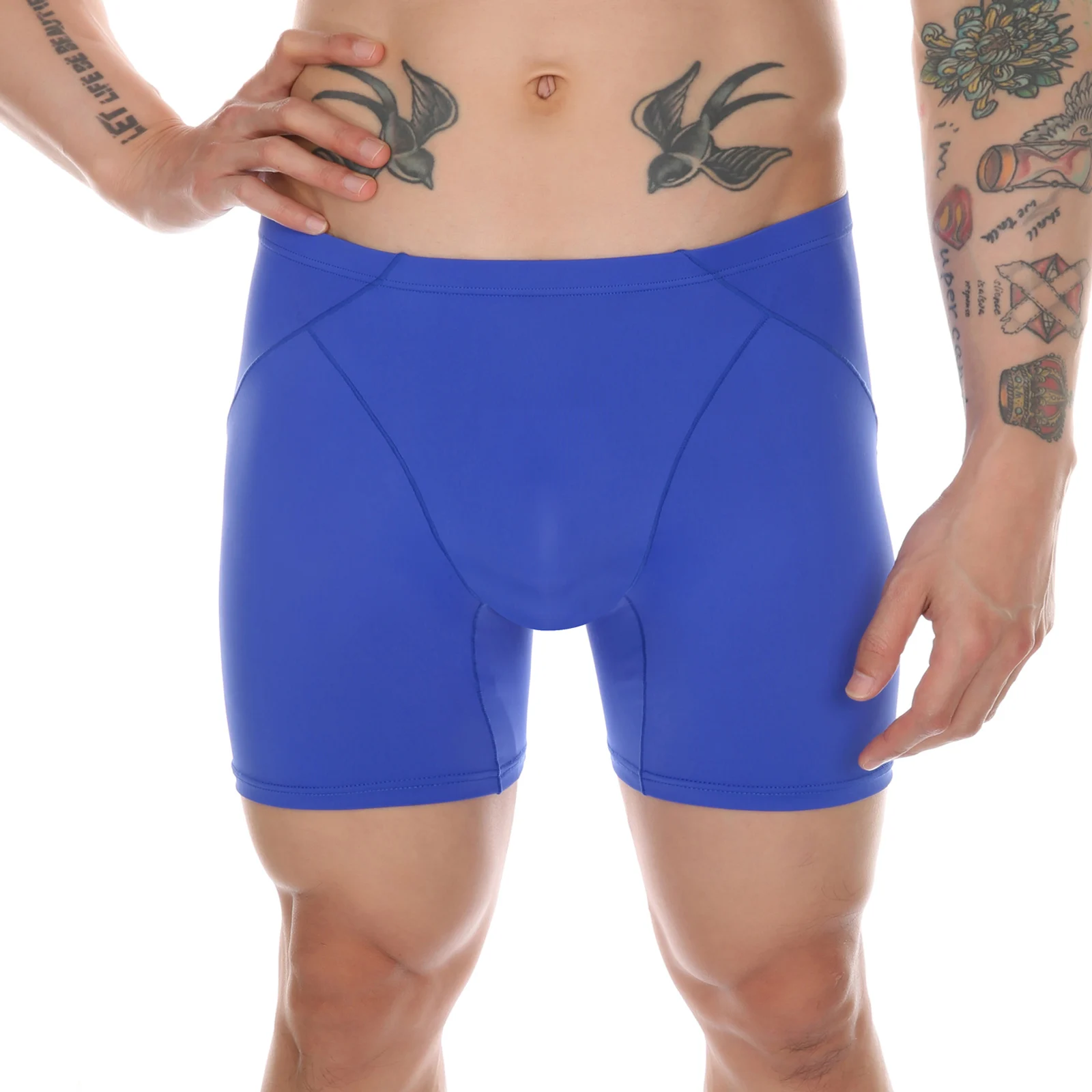 

Ultra Thin Boxers Shorts Men Running Bottoms Fitness Ice Silk Sexy Bulge Pouch Jogging Pants Sheer Gymwear Sportswear Quick Dry