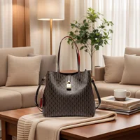 CH Premium Versatile Leather Crossbody Bag Ladies Large Capacity Daily Commuter Tote Bag Letter Print Design Ladies Fashion - Image 3