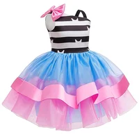 Costume de chat de dessin animé arc-en-ciel pour filles, tenue Tutu de princesse pour enfants, tenue de fête d'anniversaire, Halloween, carnaval 4