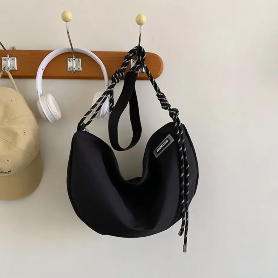 Borsa A Mezzaluna Donna In Nylon BIKPRST - Leggera, Tracolla Regolabile, Con Cerniera