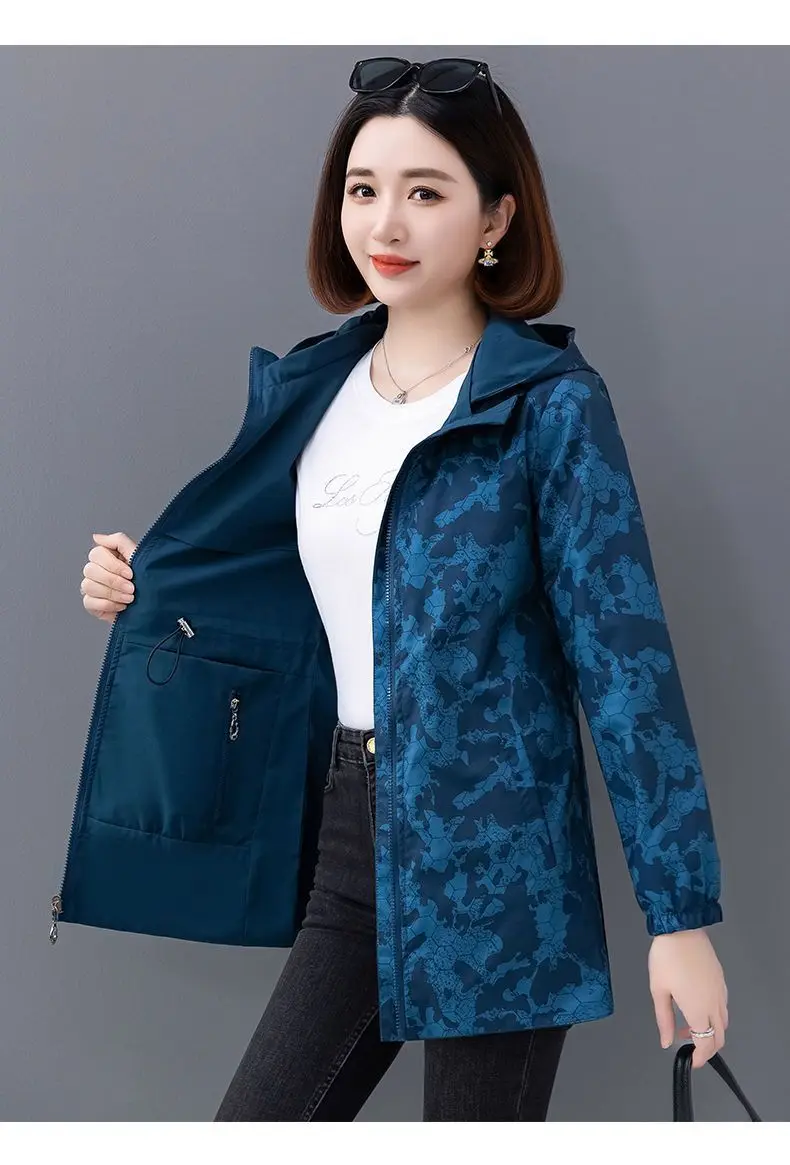 Spring Women's Jackets Causal Windbreaker 2024 New Two-Sided PiercingThin Basic Coat Lightweight Jacket Outwear Women Clothing