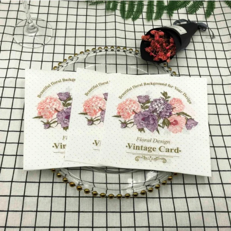 Colourful Printed Square Tissue Paper White Flower Tissue Paper Wedding Hotel Party Folded Facial Mouth Cloths 20pc