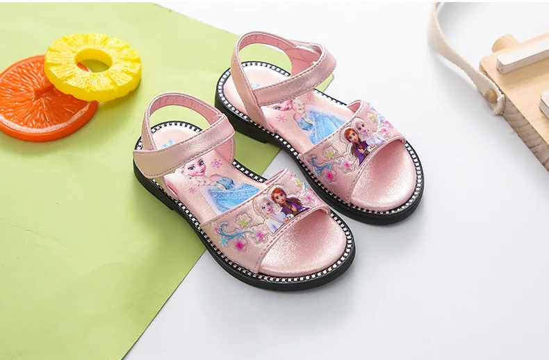 children's shoes for high arches Diseny Summer new girls frozen 2 sandals fashion cartoon  princess shoes beach shoes extra wide fit children's shoes