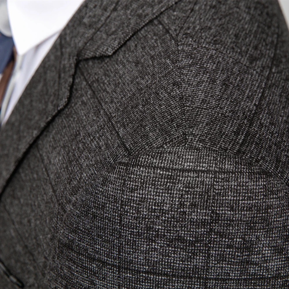 Men's Casual Boutique Business British Plaid Striped Suit Coat Trousers Waistcoat Blazers Jacket Pants Vest