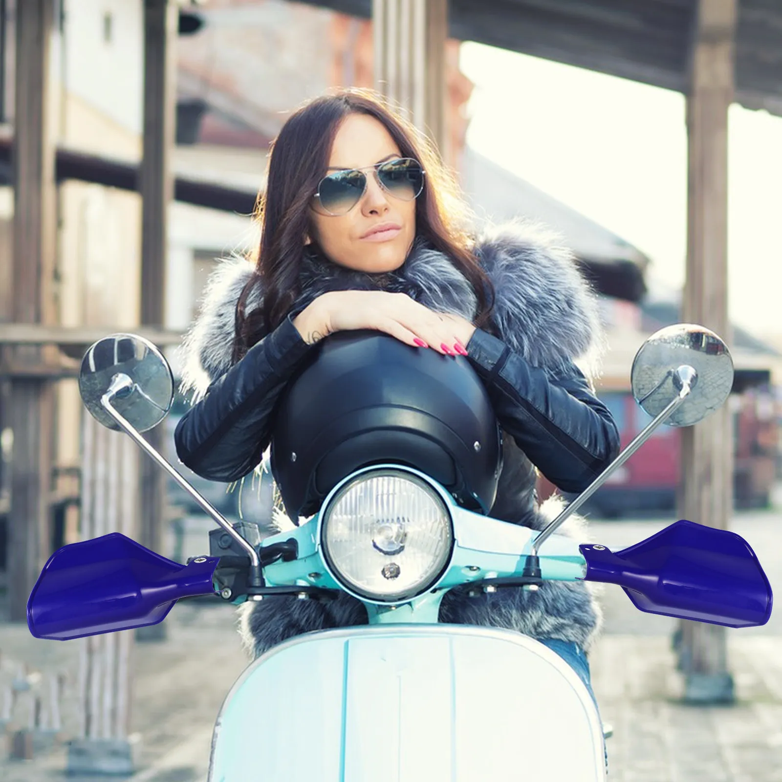 2Pcs 오토바이 핸들바 보호대 다기능 윈드스크린 핸드가드 간편한 설치 세련된 외관 종합적인 디자인