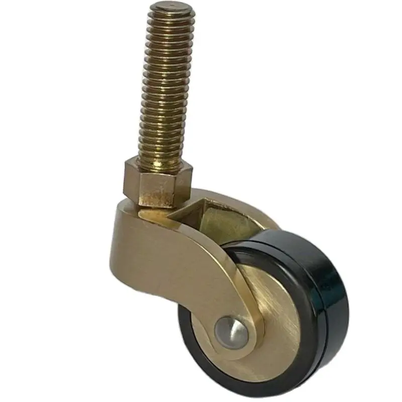 

4Pcs Heavy Duty Brass Universal Wheels Metal Casters ruedas para With Threaded Stem Silent Furniture Caster Wheels Home Hardware