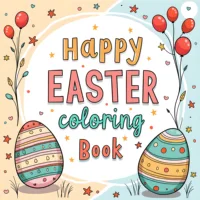 The Coloring Book Easter Theme for Adults and Teens Features Cute Bunnies and Eggs, Happy Easter Holiday Gifts 1