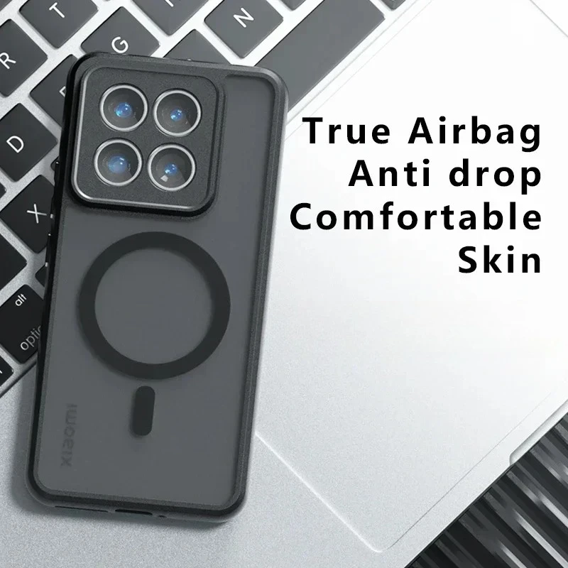 Smart Wireless Charging Magnetic Acrylic Matte Case - Shockproof Transparent Hard Bumper