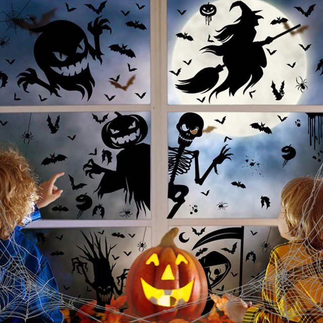 Halloween Decoration 3D Black Ghost Bat Spider Wall Window Sticker ...