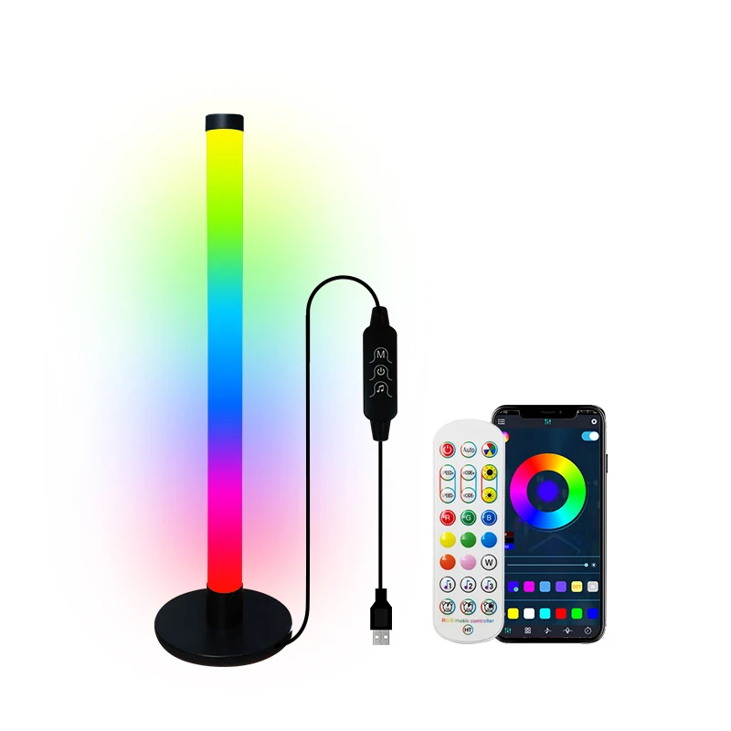 

Hot Selling 360 Degree Glow Emitting Corner Light Bar RGBIC LED Floor Lamp Tuya WiFi APP Remote Control Music Light