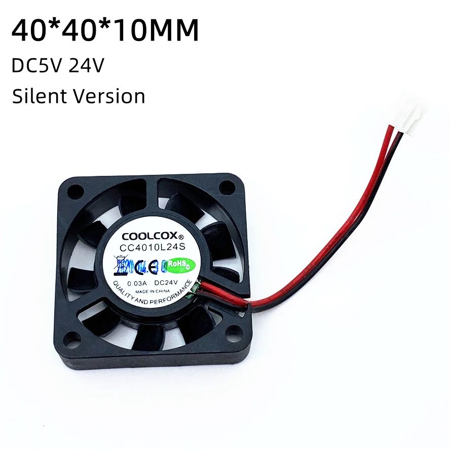 COOLCOX DC 5V 24V 4010 40*40*10mm Cooling Fan Hydrau Bearing Silent For South and North Bridge Chip 3D Printer Fan 2wires kp3s pro 3d printer motherboard 32bit arm processing chip silent driver tmc2225