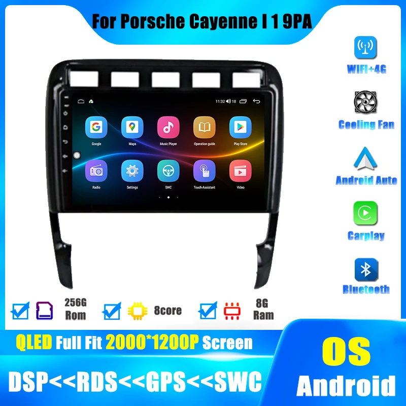 

Android 14 для Porsche Cayenne I 1 9PA 2002 -2010, автомобильное радио, мультимедийная магнитола, навигация GPS, Bluetooth, Wi-Fi, головное устройство