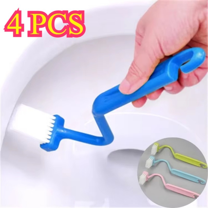 Multifunctional Toilet Cleaning Brush S Shape Portable WC Scrubber Curved Side Bending Handle Corner Handle Curved Brush