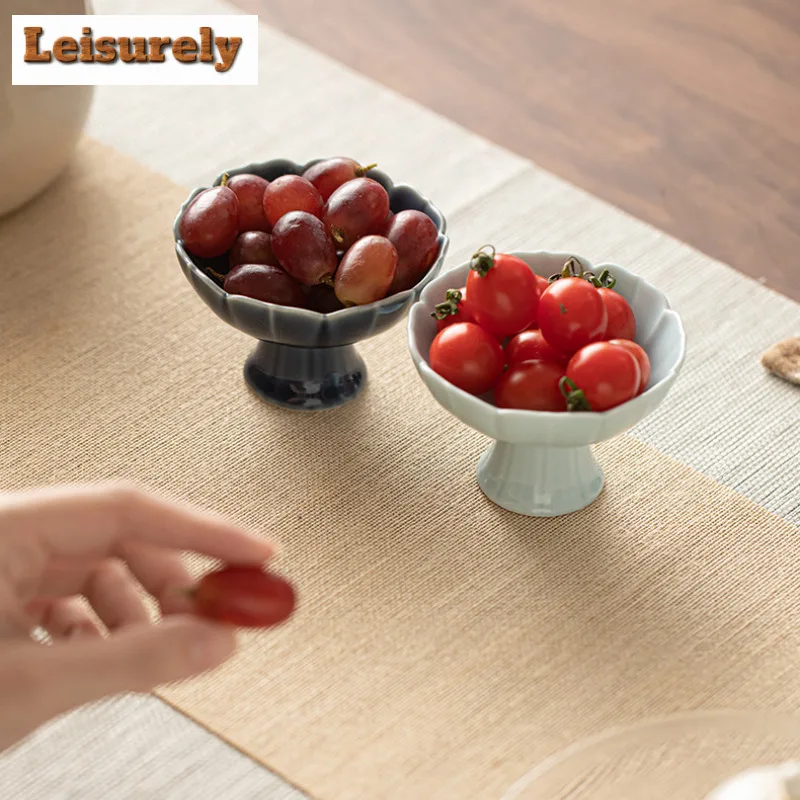 Breeze High Foot Fruit Dishes Ancient Pastry Plate Dessert Candy Dish Fruit Snack Plate Plates For Food Accessories Ornaments