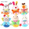 Colourful Animal Rattle Plush Stuffed Handbell Baby Soft Rattle Toys Early Development Shaker Crinkle Squeaky Sensory Rattles 3