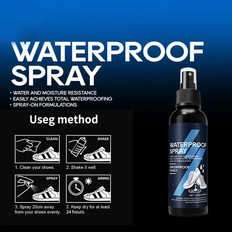 Shoe Protector Spray 120ml Rain and Stain Waterproof Shoe Spray Fabric Water Shield Waterproofing for Hunting Hiking