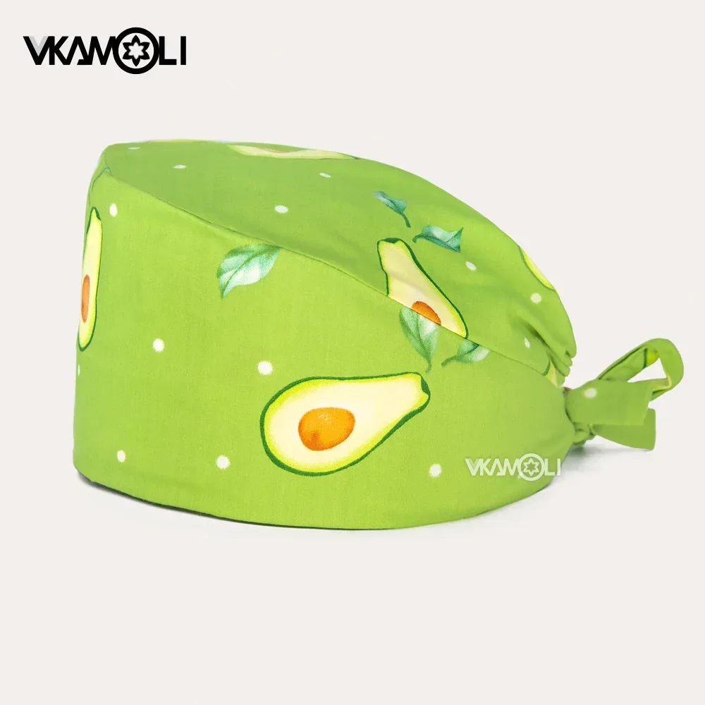 כובעי כירורגי דפוס סדרת הדפס אבוקדו, כובעי עבודה לרופאים ולאחיות