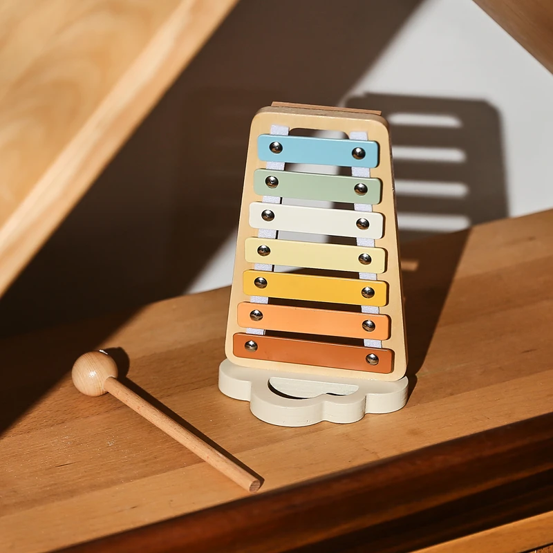 Wooden Montessori Musical Instruments Baby Music Enlightenment Educational Toys Newborn Xylophone Suona Rattle Ringing Toy Gift 3