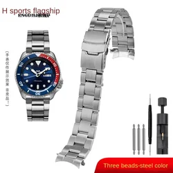 Stainless Steel Diving Metal Men's Watchband - Premium Replacement Strap 20mm/22mm for 22mm (Silver-three)