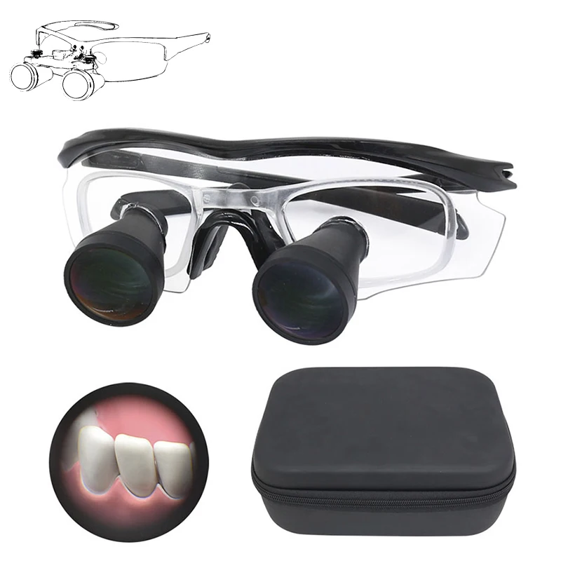 

3.5X Dental Medical Binocular Magnifier Pupil Distance 64mm/62mm/60mm Glasses Loupes for Dentist Surgical Oral Examination