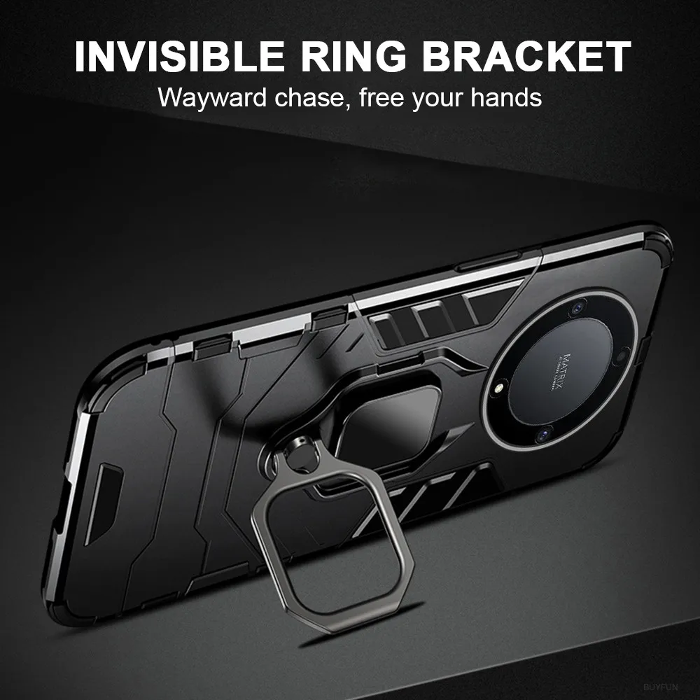 Durable Car Magnetic Ring Stand Armor Case – Shockproof Silicone Cover