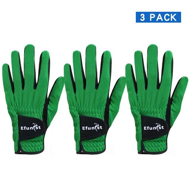 Golf Gloves Men Left Hand Cool Comfortable Micro Soft Fiber Breathable Green Golf Gloves Improved Grip System Golf Glove Men 3