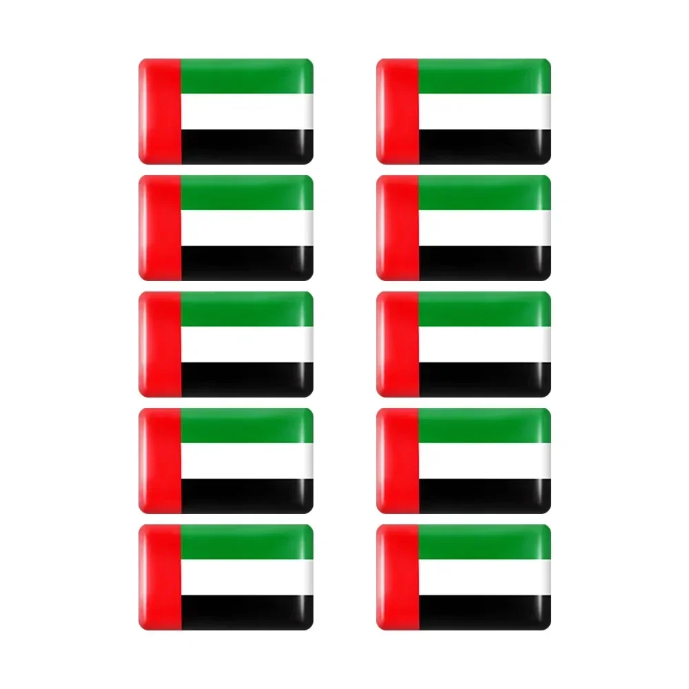 10pcs Epoxy Flag Car Stickers Set