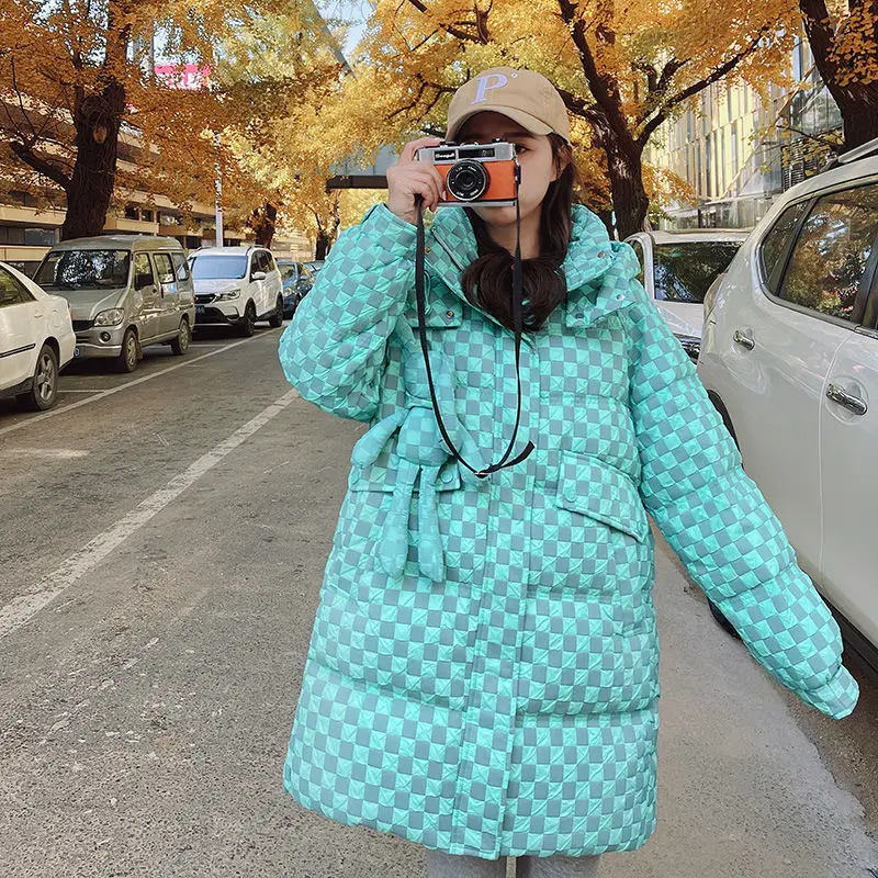 Women Girl's Hooded Loose Korean Down Cotton Jacket Outwears Winter Parka Coat L 