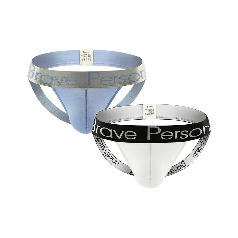 

2pcs/lot Men's low rise underwear breathablesweat-absorbing stretch cotton tight and wide brimmed bag,U-shaped double thong