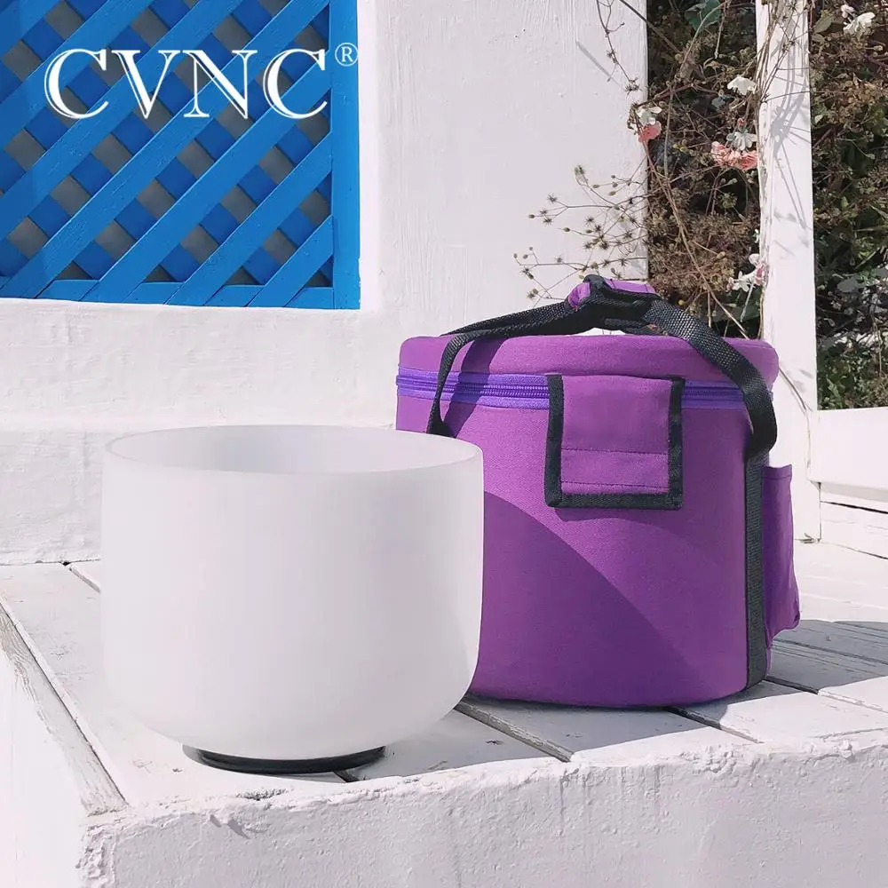 

CVNC 7 Inch Frosted Quartz Crystal Singing Bowl C/D/E/F/G/A/B Note for Meditation Sound Healing with Free Carrying Case