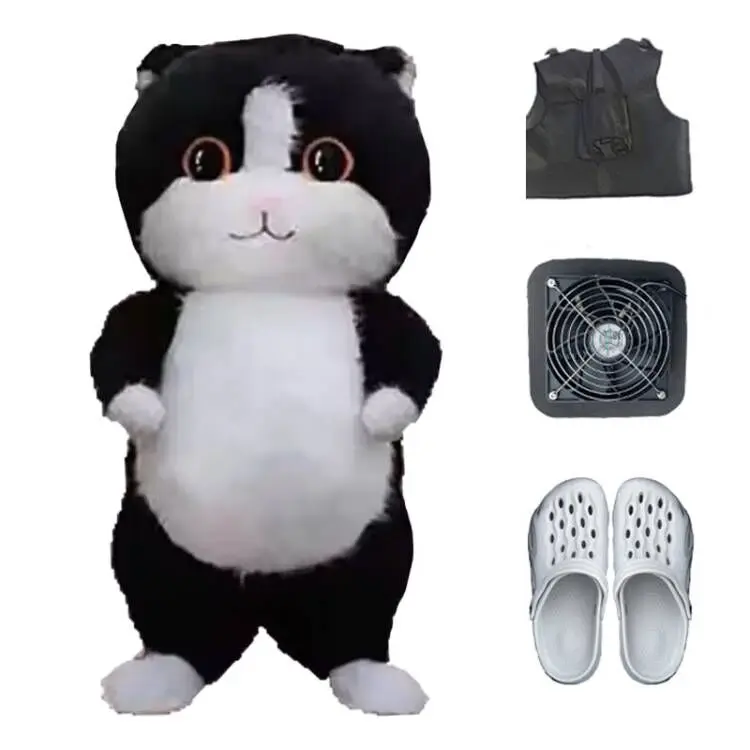 thumbnail image 1 of Disfraz de oso polar inflable gigante 2024, disfraz de mascota de peluche de piel para adultos, personaje animal, prenda inflada para accesorios de escenario, 1 of 5