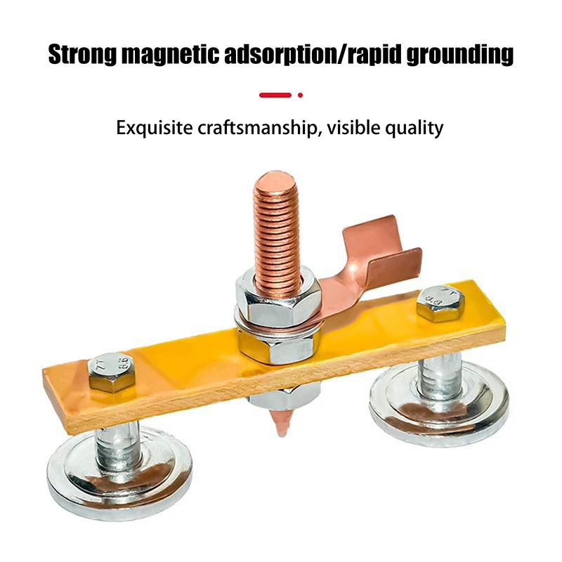 1Pc Strong Magnetic Welding Ground Clamp Magnet Head Welder Holder Fixture Sheet Metal Repair Ground Wire Clamp