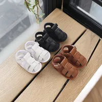 0-18M Newborn Baby Shoes Boys and Girls Summer PU Soft Rubber Sole Anti slip Baby First Step Walking Shoes Baby Sandals 1