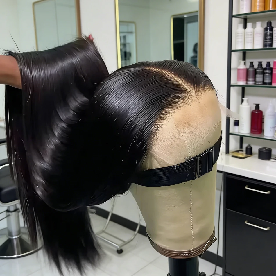 40 Inch Bone Straight Human Hair Wigs 13x4 13x6 HD Lace Frontal Wigs 250% Density Body Wave Lace Front Human Hair Wigs 1