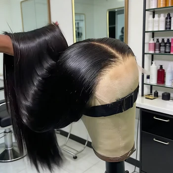 40 Inch Bone Straight Human Hair Wigs 13x4 13x6 HD Lace Frontal Wigs 250% Density Body Wave Lace Front Human Hair Wigs 1